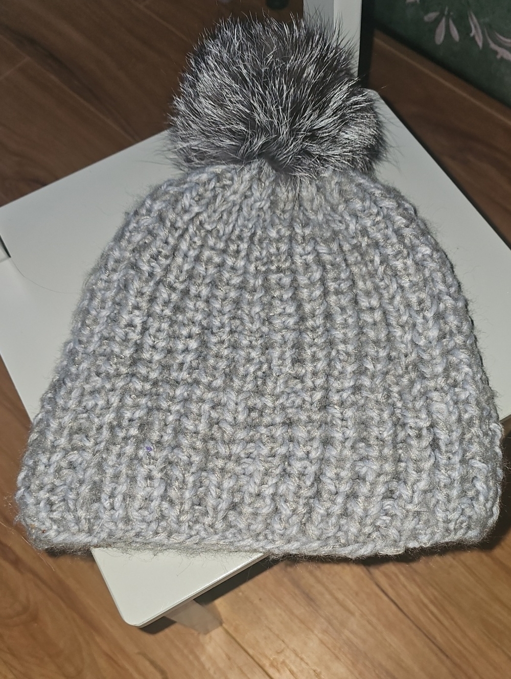 Surell Beanie With Fox Fur Pompom